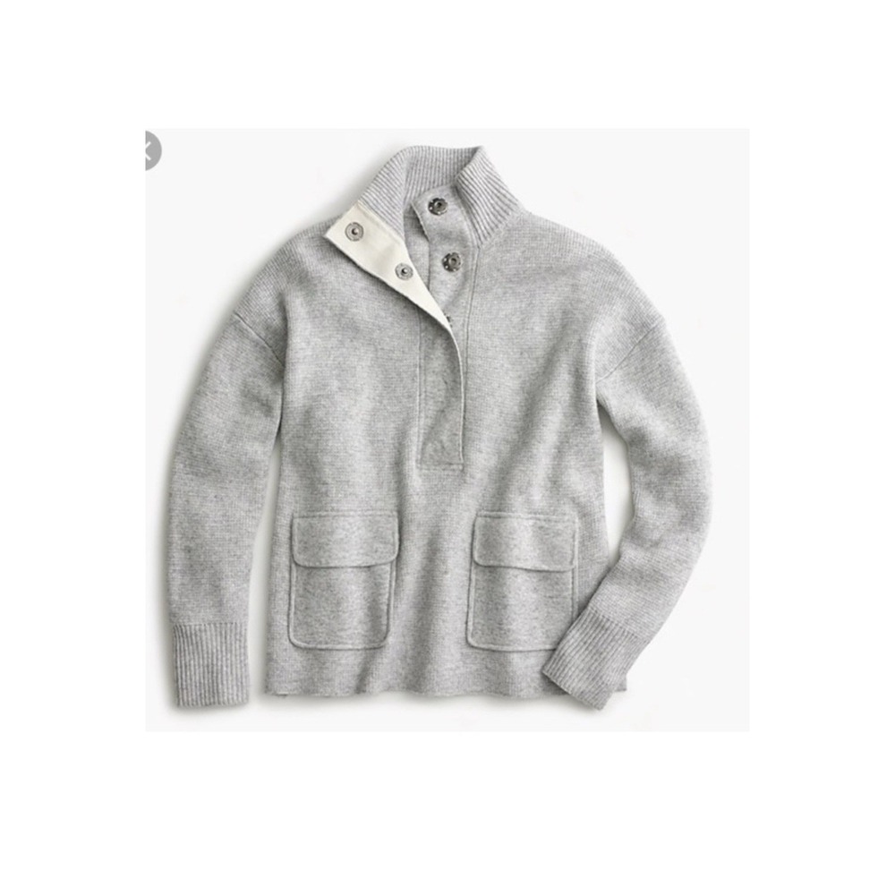 J.Crew wool pullover sweater with snap buttons small wool/nylon/viscose blend